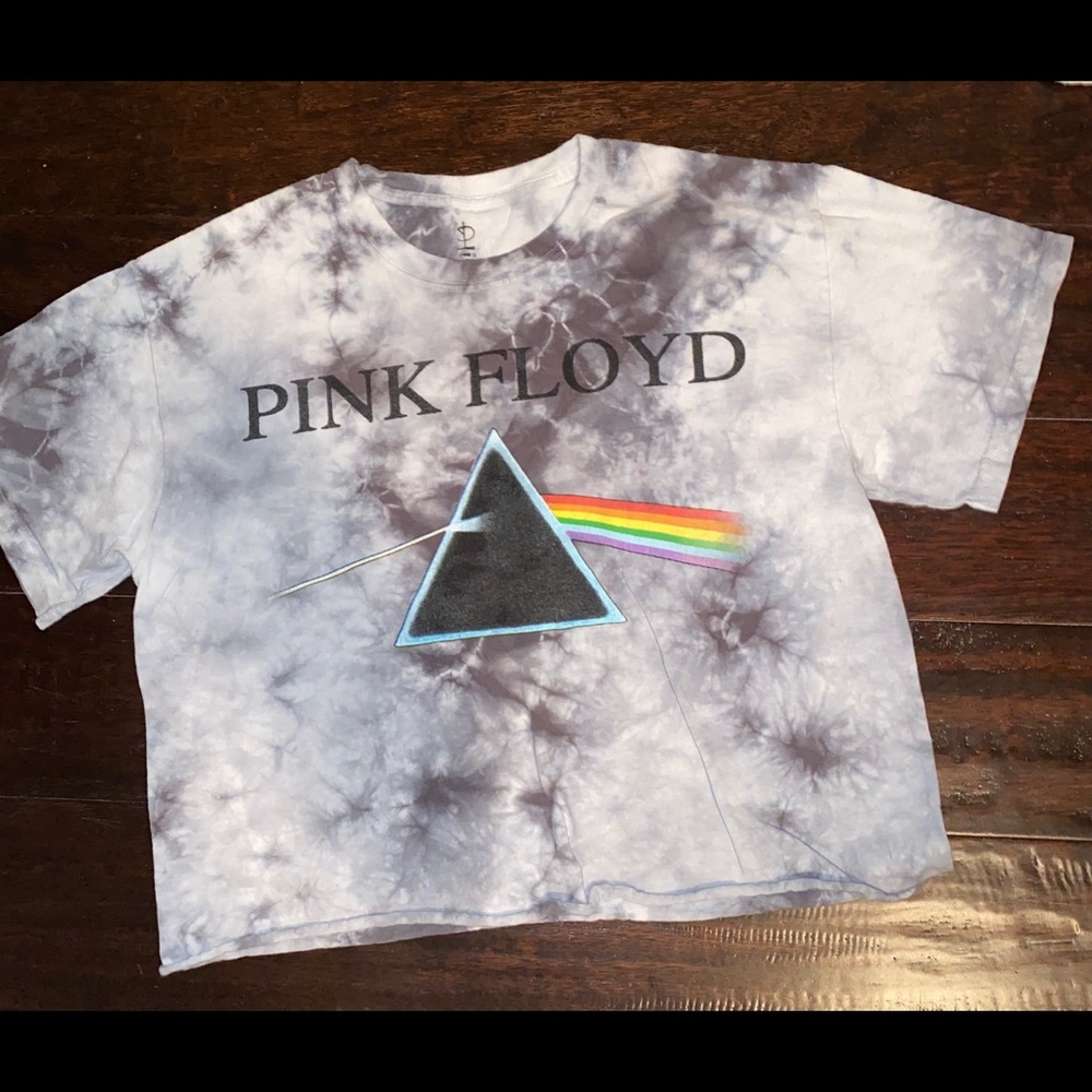 Tie dyed Cropped Pink Floyd shirt